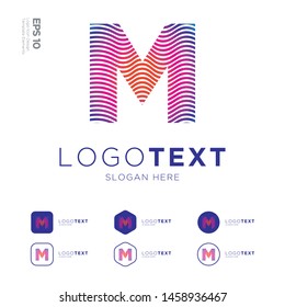 Letter M logo icon design template elements