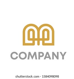 letter M logo icon design template sign