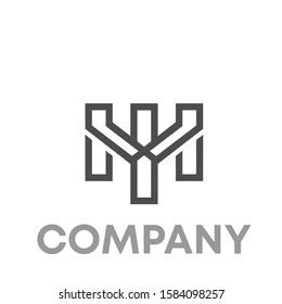letter M logo icon design template sign