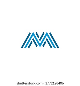 Elementos de la plantilla de diseño de iconos del logotipo M de la letra