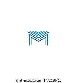 Elementos de la plantilla de diseño de iconos del logotipo M de la letra