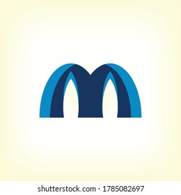 Elementos de la plantilla de diseño de iconos del logotipo M de la letra