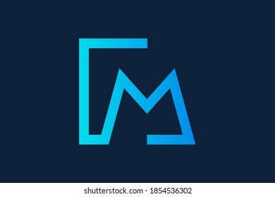 Elemento de plantilla de diseño de icono de logotipo de letra m
