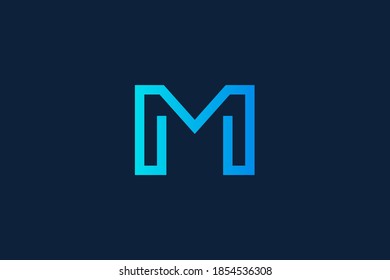 Elemento de plantilla de diseño de icono de logotipo de letra m