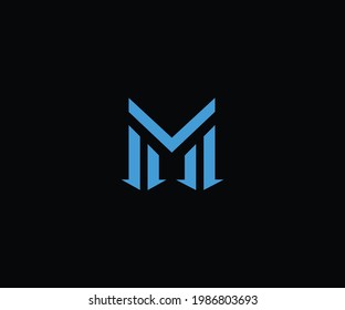 Letter M logo icon design template elements. Letter M Cthulhu logo combination. Vector illustration