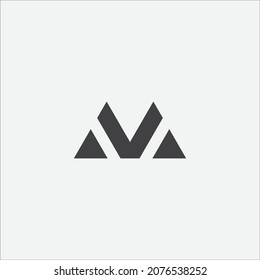 Plantilla vectorial de diseño de iconos con logotipo M de la letra.
