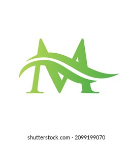 Letter M Logo Icon Design. Letter M Wave Sign Modern, Flat And Minimalist Business Logo Template