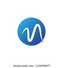 Plantilla de diseño de icono de logotipo M de carta