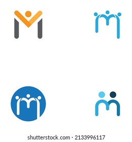 Plantilla de diseño de icono de logotipo M de carta