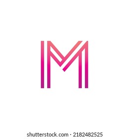 Elementos de la plantilla de diseño de iconos del logotipo M de la letra