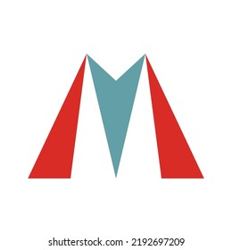 Buchstabe M Logo oder Symboldesign. Vorlagenelemente. abstrakte geometrische Logos