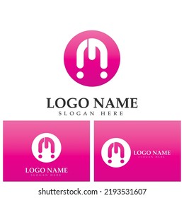 Plantilla de elemento de diseño de icono de logotipo M de carta