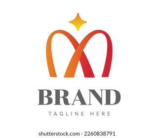 Letter M logo icon design template elements. Initial letter M logo with  crown icon, trendy style. Usable for Branding and Business Logos.
