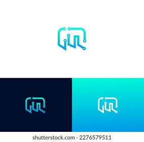 Letter M logo icon design template elements. Technology letter logo.