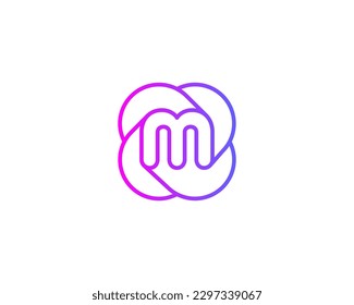 Elementos de la plantilla de diseño de iconos del logotipo M de la letra