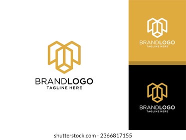 Elementos de la plantilla de diseño de iconos del logotipo M de la letra	