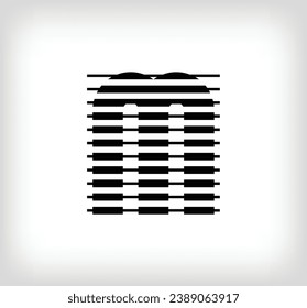 Letter M logo icon design, vector illustration. M letter formed by a combination of lines. Creative flat design style.