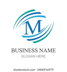 Letter M logo icon design template elements