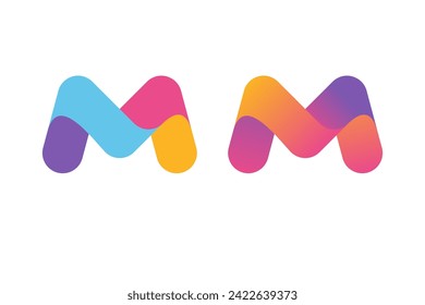 Letter M logo icon design template elements beautiful color