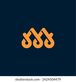 Elementos de plantilla de diseño de icono de logotipo de letra M