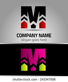 Letter M logo icon design template elements 