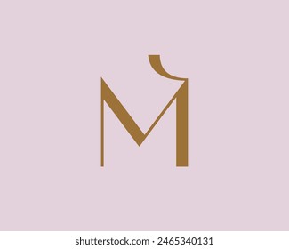 Diseño de icono del logotipo de la letra M. Monograma de lujo de estilo clásico.