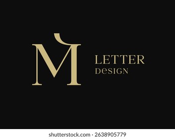Letter M logo icon design. Classic style luxury monogram.