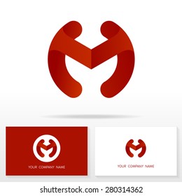 Letter M Logo Icon Design Template Elements - Illustration.
Letter M Logo Icon Design - Vector Sign. Business Card Templates.