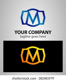 Letter m logo icon design template elements. Vector color sign
