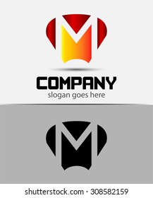 Letter M logo icon design template elements
