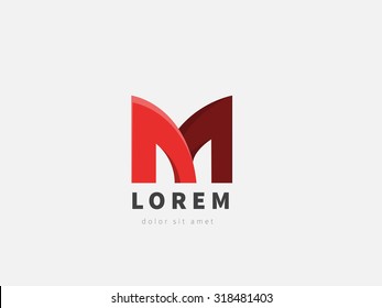 Letter M, logo icon design template. Vector business elements.