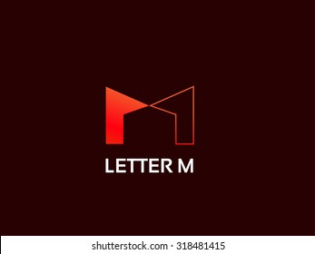 Letter M, logo icon design template. Vector business elements.