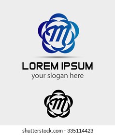 Letter M logo icon design template elements
