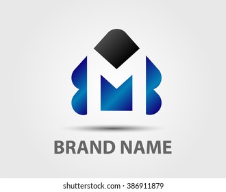 Letter m logo icon design template elements. Vector color sign
