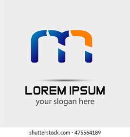 Letter m logo icon design template elements. Vector color sign
