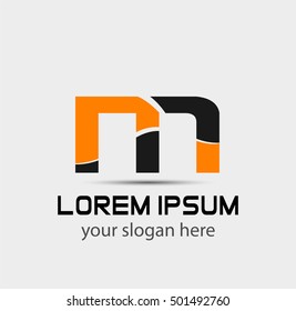 Letter m logo icon design template elements. Vector color sign
