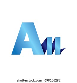 letter a m logo icon design template elements