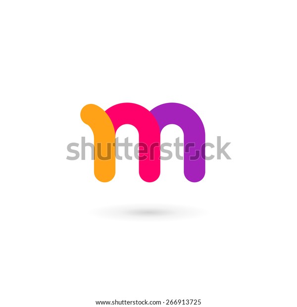 文字mのロゴアイコンデザインテンプレートエレメント のベクター画像素材 ロイヤリティフリー