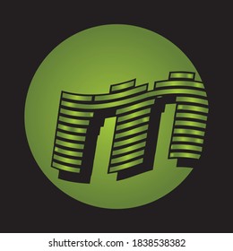 Icono del logotipo de la letra M planilla de diseño de vector
