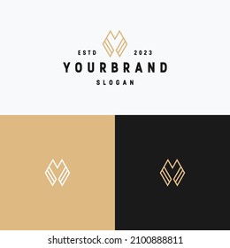 Letter M logo icon flat design template 