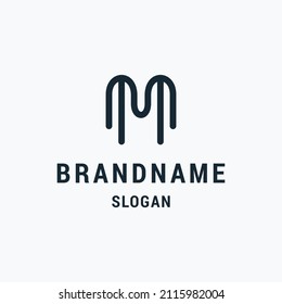 Letter m logo icon flat design template