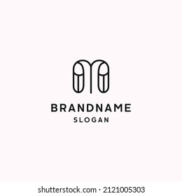 Letter m logo icon flat design template 