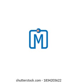 Letter M  logo icon forming a wrench and bolt design concept