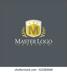 Letter M Logo Icon. Master Shield Logo Template. 