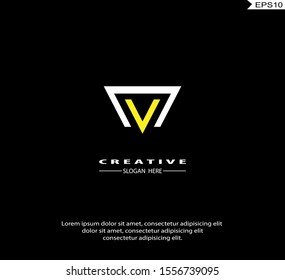 Letter M Logo icon monogram design. Vector graphic design template element. black background.