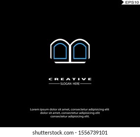 Letter M Logo icon monogram design. Vector graphic design template element. black background.