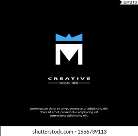 Letter M Logo icon monogram design. Vector graphic design template element. black background.