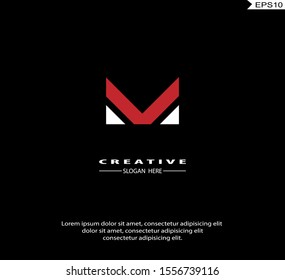 Letter M Logo icon monogram design. Vector graphic design template element. black background.