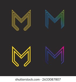 Letra M Conjunto de iconos de logotipos Concepto para empresas de Educación, salud mental o Producto infantil
