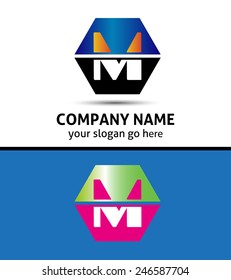 Letter M logo icon template elements 